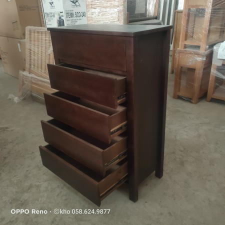 Oak 09 : Tủ Gỗ Sồi + 5 Ngăn Kéo Đứng